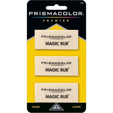 Magic Rub Eraser, 1""x7/16""x2-1/4"", 3/PK, White PK -  PRISMACOLOR, SAN70503
